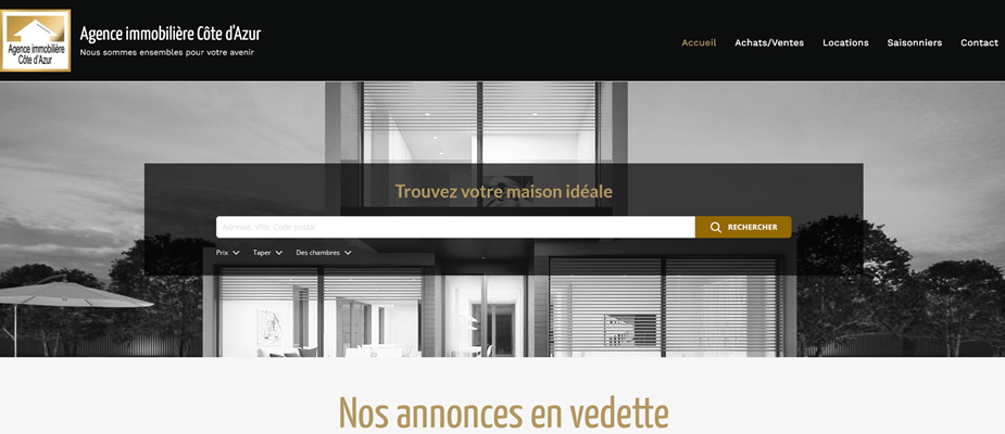 Site Web d’ Agence Immobilière Prêt à l’emploi en Vente