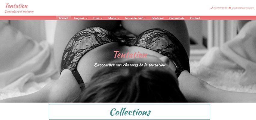 Site internet de lingerie prêt à l'emploi en vente une création Cnathalie webmaster