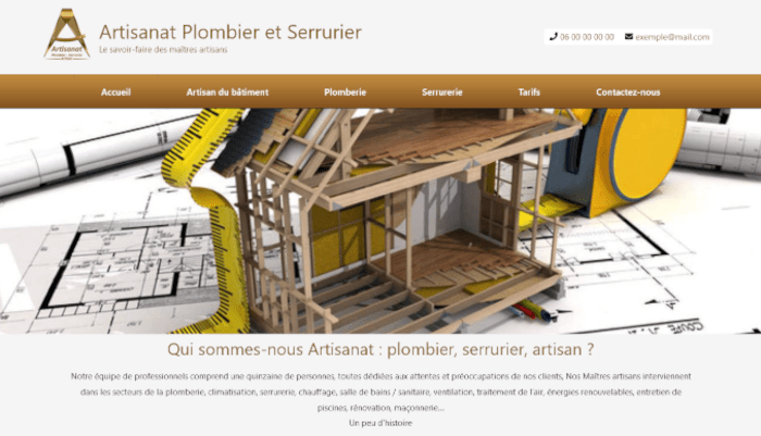 Artisanat plombier serrurier site web prêt à l’emploi en vente