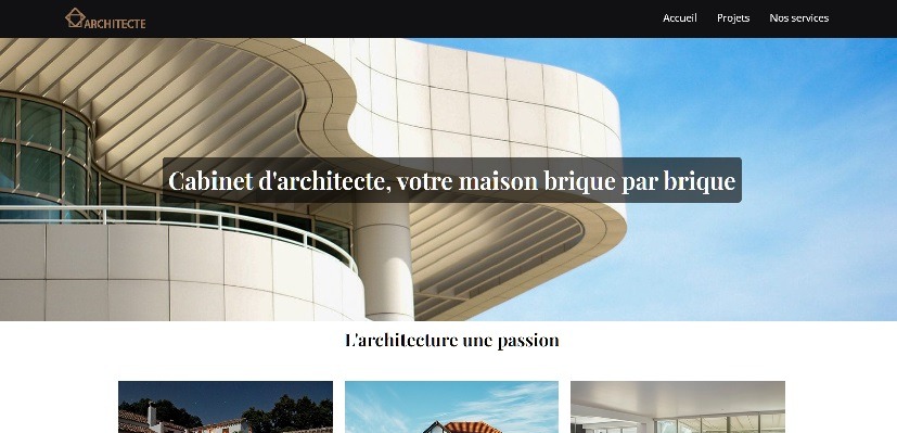 Site web template architecte prêt à l’emploi à vendre