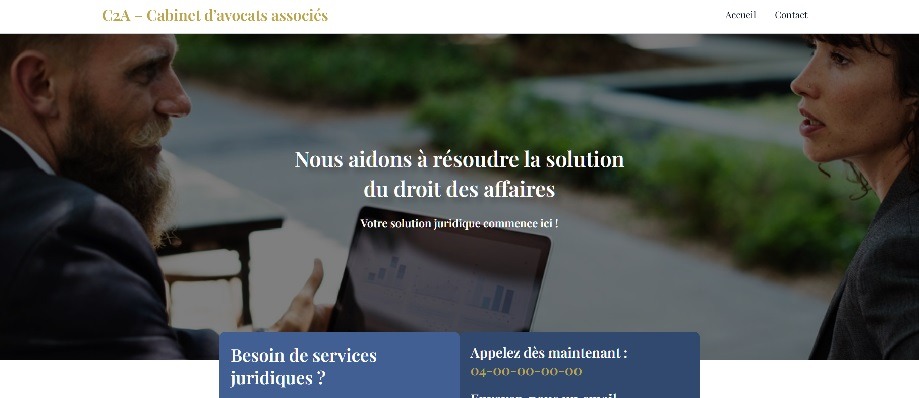 Site internet avocat (cabinet d'avocat) prêt à l'emploi en vente
