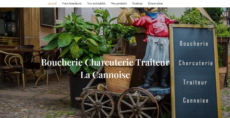 En vente site web boucherie prêt à l'emploi one page