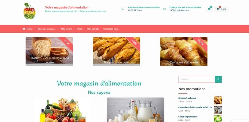 Magasin d'alimentation en ligne prêt à l'emploi à vendre
