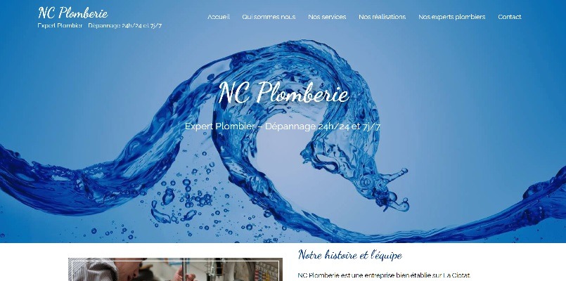 En vente site web plombier, plomberie vitrine one page