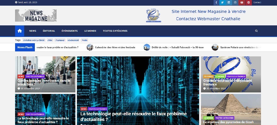 Magazine en ligne à vendre template prêt à l'emploi
